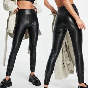 Abercrombie & Fitch Black Faux Leather Leggings Size XS